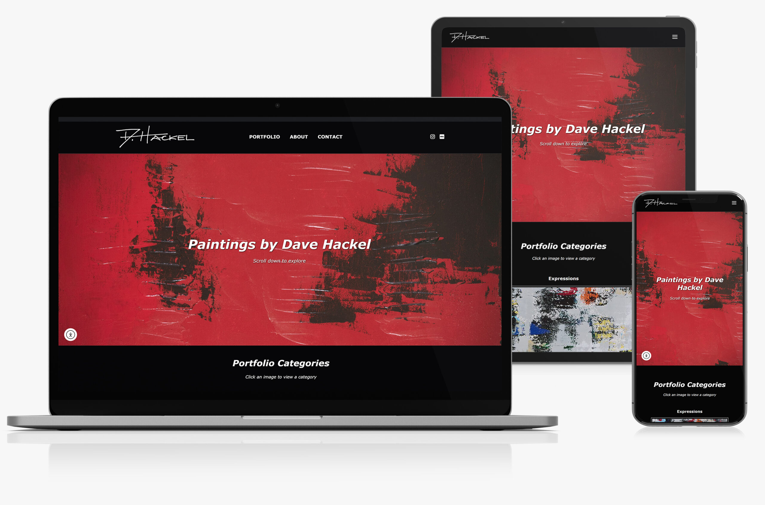 website design for artists example