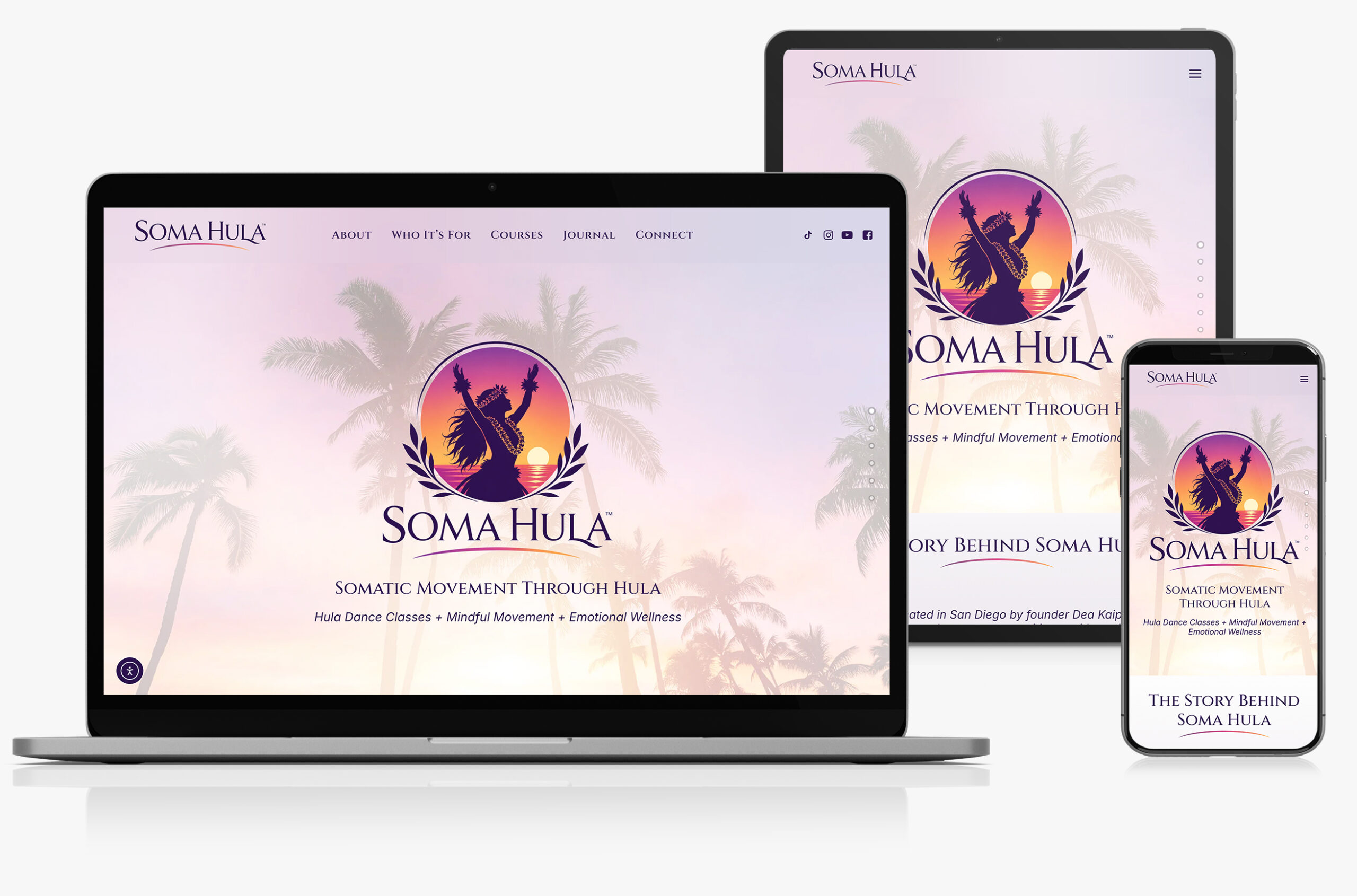 Wellness Movement Website Design for Soma Hula